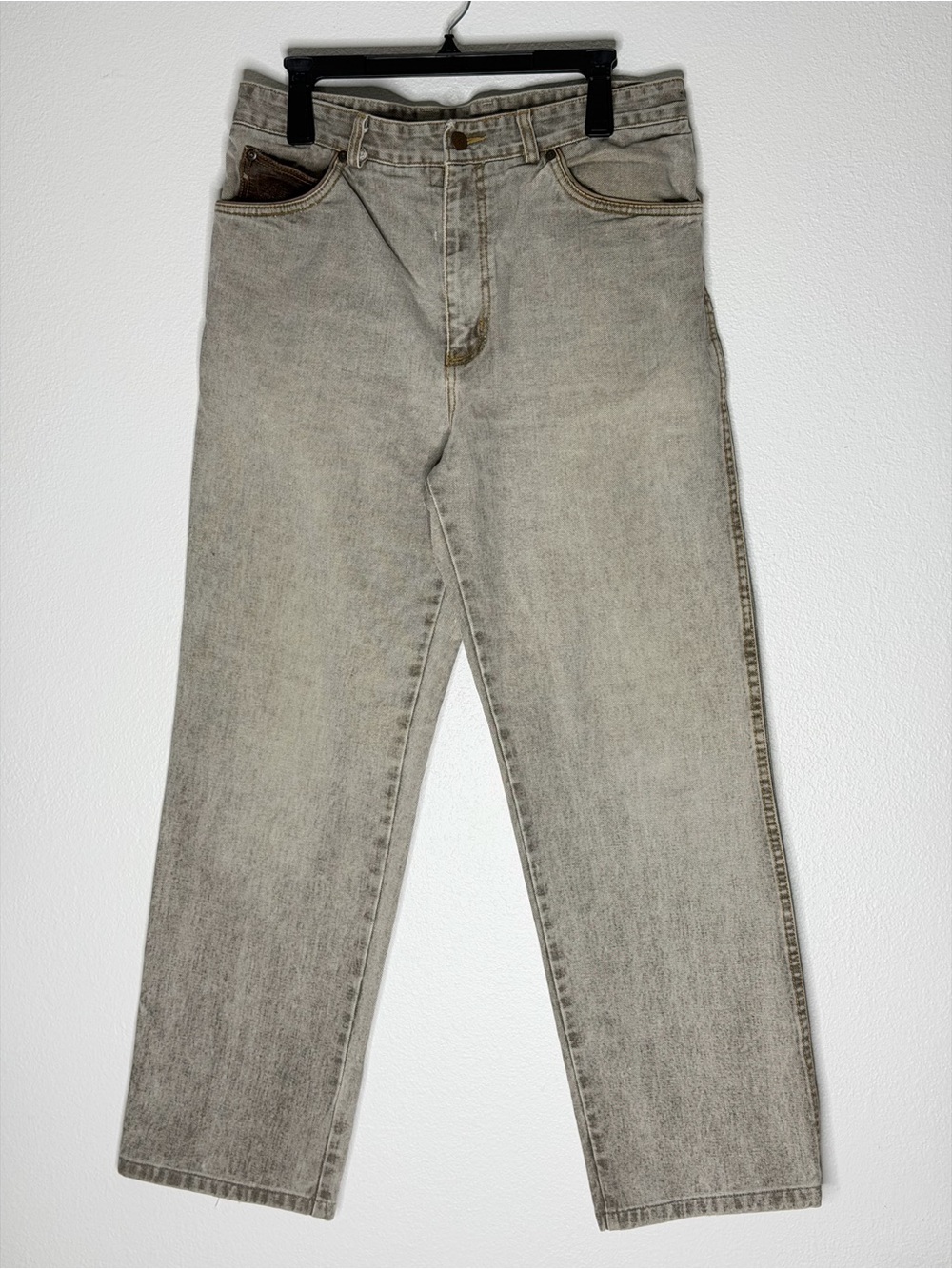 Vintage GUESS Jeans 90s Made in USA - men’s size 36 - Denim Leather Trim RARE